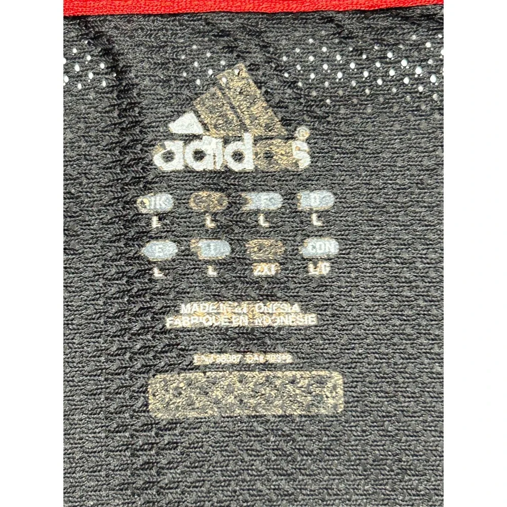 Adidas Training Shirt 100% Polyester Red Black Size Large Mens